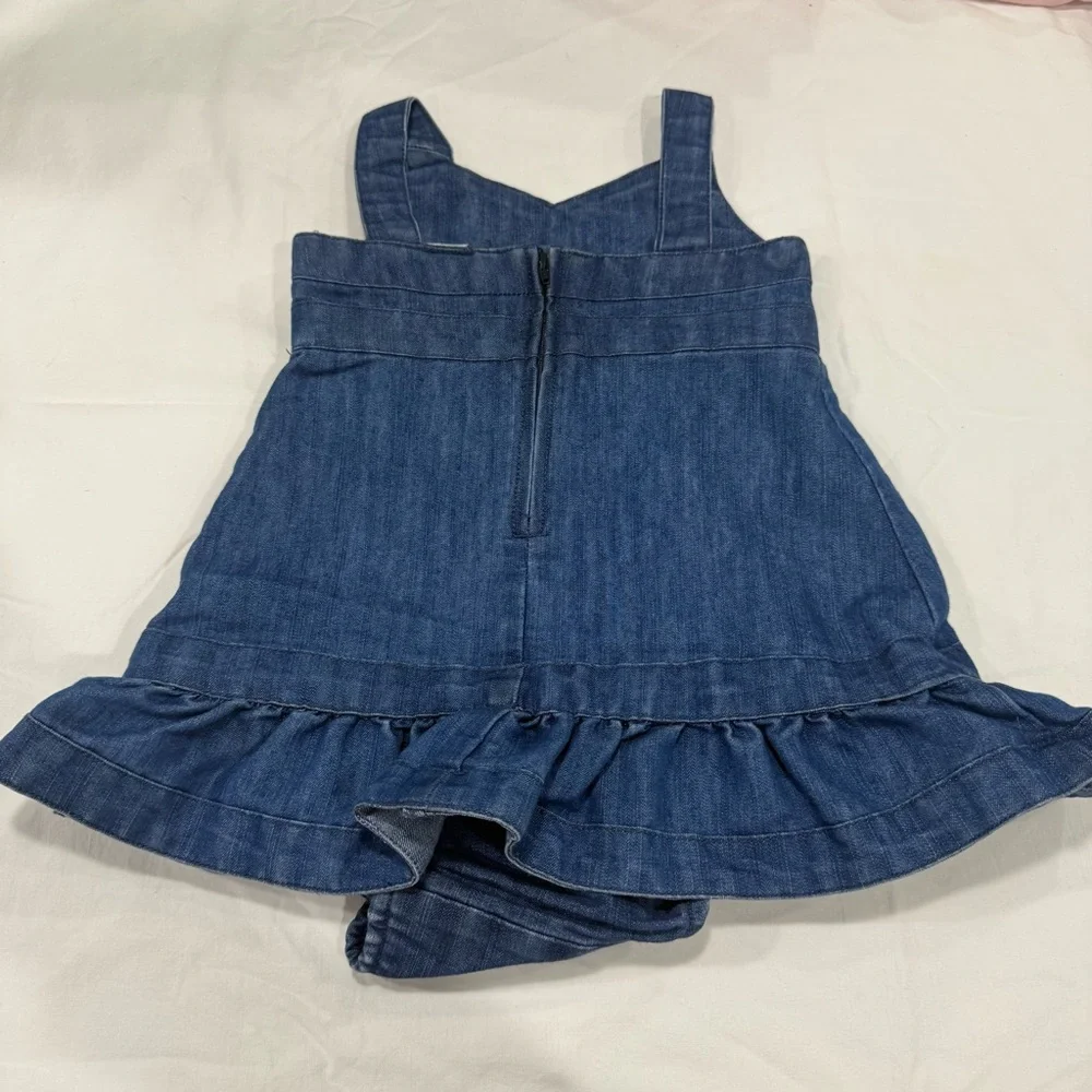 Y2K Old Navy Blue Denim Kids Casual Dress with Matching Bloomers Size 6-12 Mo
